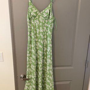 midid green floral dress size 6